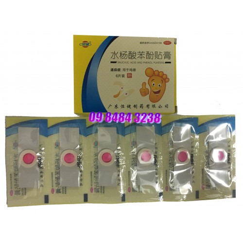 Salicylic acid and phenol plasters miếng dán loại bỏ chai chân, mắt cá chân, mụn cóc ở tay và chân